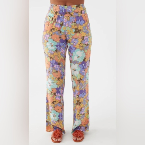 🔆O’Neill🔆 JOHNNY SAMI FLORAL BEACH PANTS WIDE LEG Elastic waist vacation - Picture 15 of 16